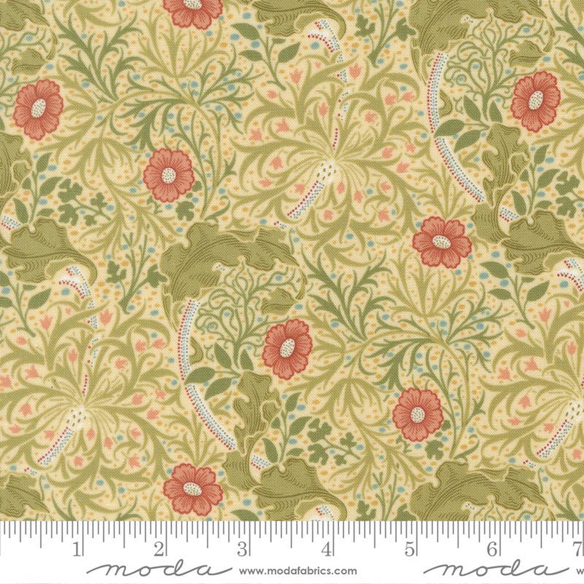 Morris Muse - Seaweed in Parchment - Barbara Brackman - Moda