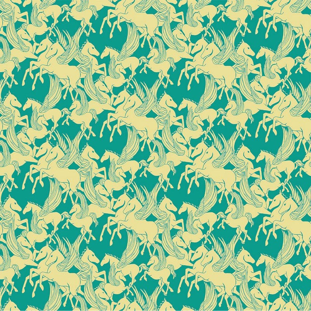 Shooting Star - Mythology in Turquoise - Anna Maria Textiles