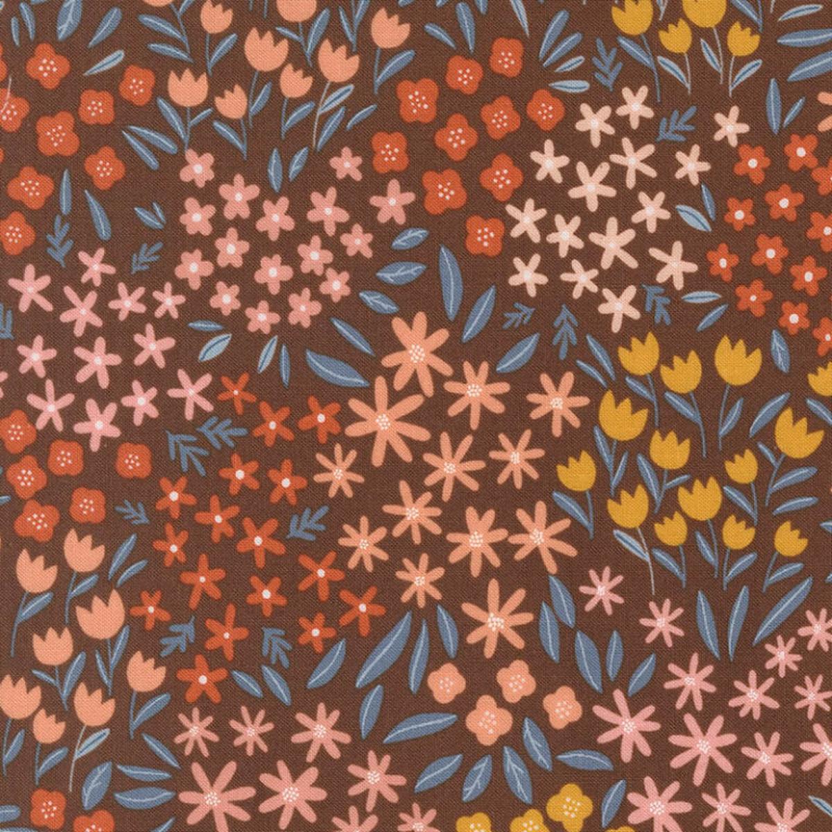 Blossoms & Bloom - Chocolate - Elena Amo - Moda 39052-17