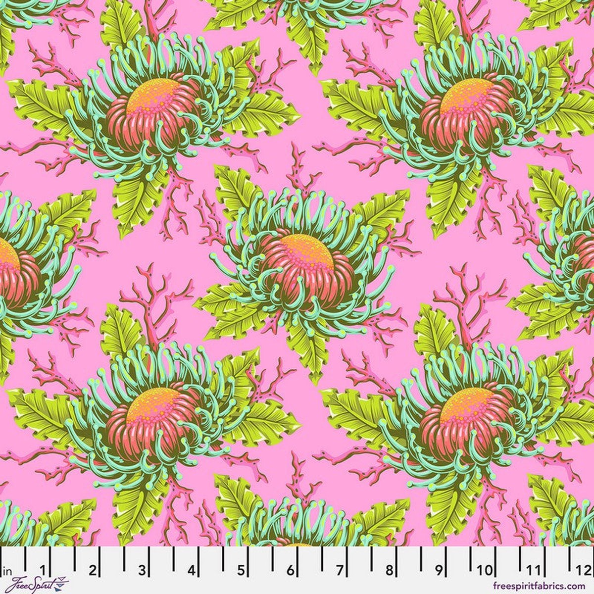 Floral Reef - Friends & Anemones in Coralline - Tula Pink - Free Spirit