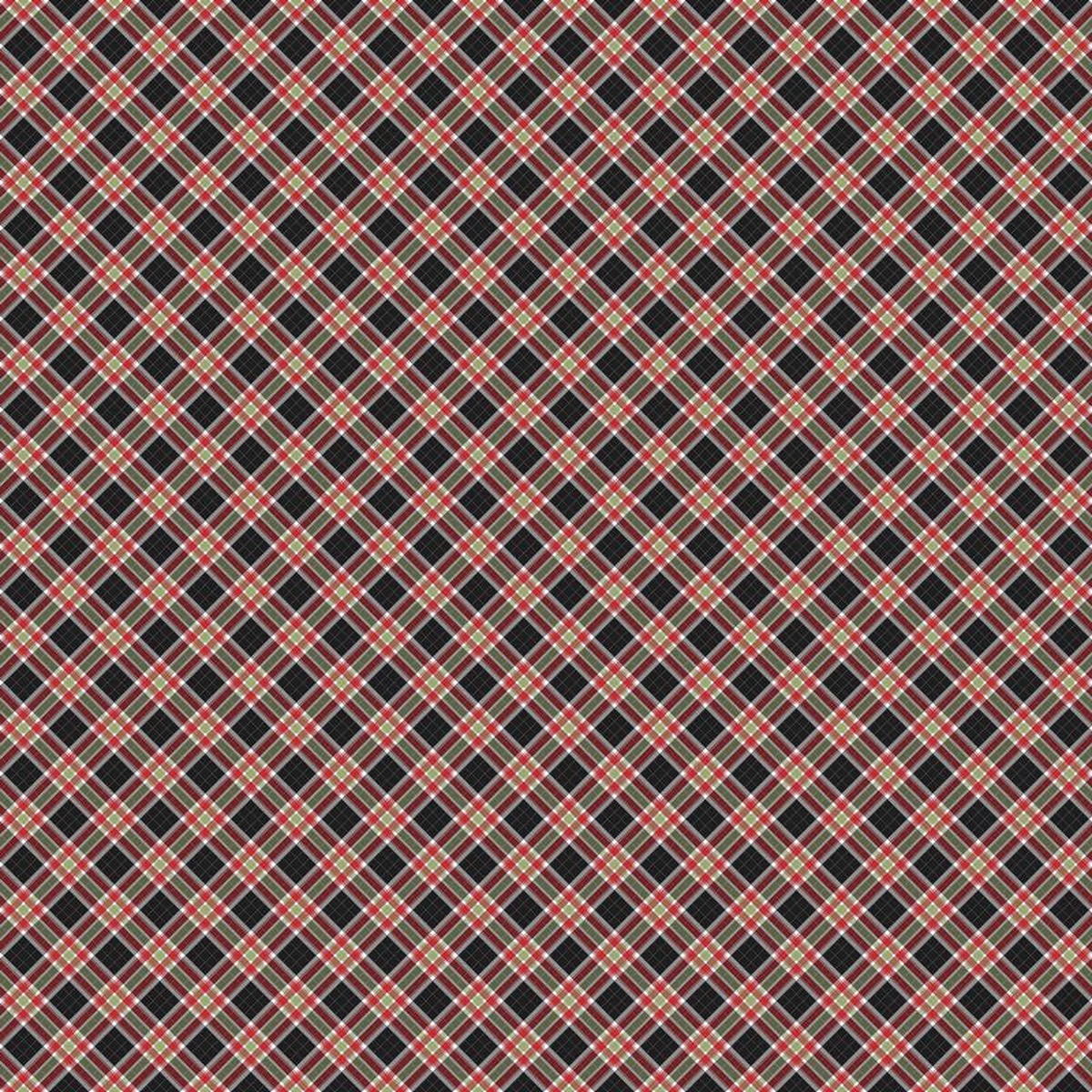 Home For Christmas - Plaid in Black - Deborah Edwards - Northcott (Pre-order: Sept 2026)