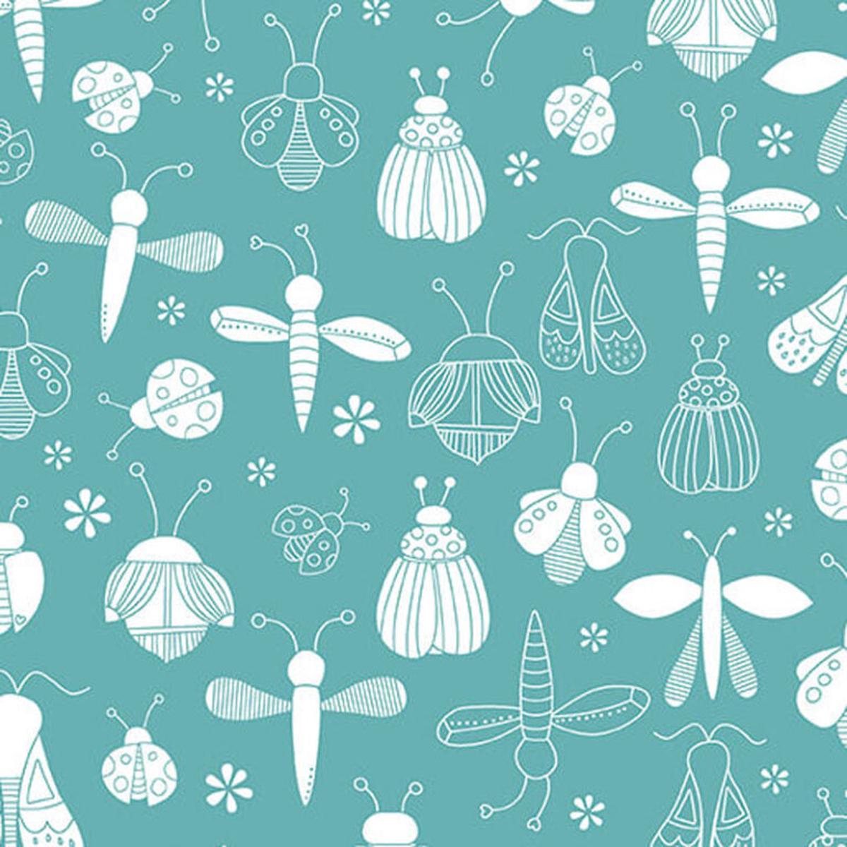 Lucky Bugs - Turquoise - Benartex 16557-83