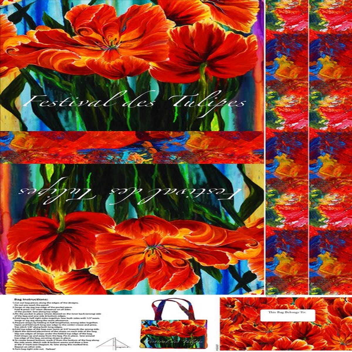 Tulip Festival - CANVAS TOTE PANEL - Stephanie Brandonberg - Northcott