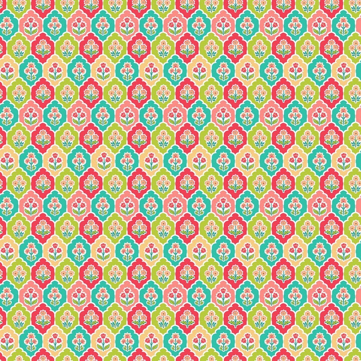 Cottage Charm - Floral Grid in Cream - Deborah Edwards - Northcott (Pre-order: Nov 2026)