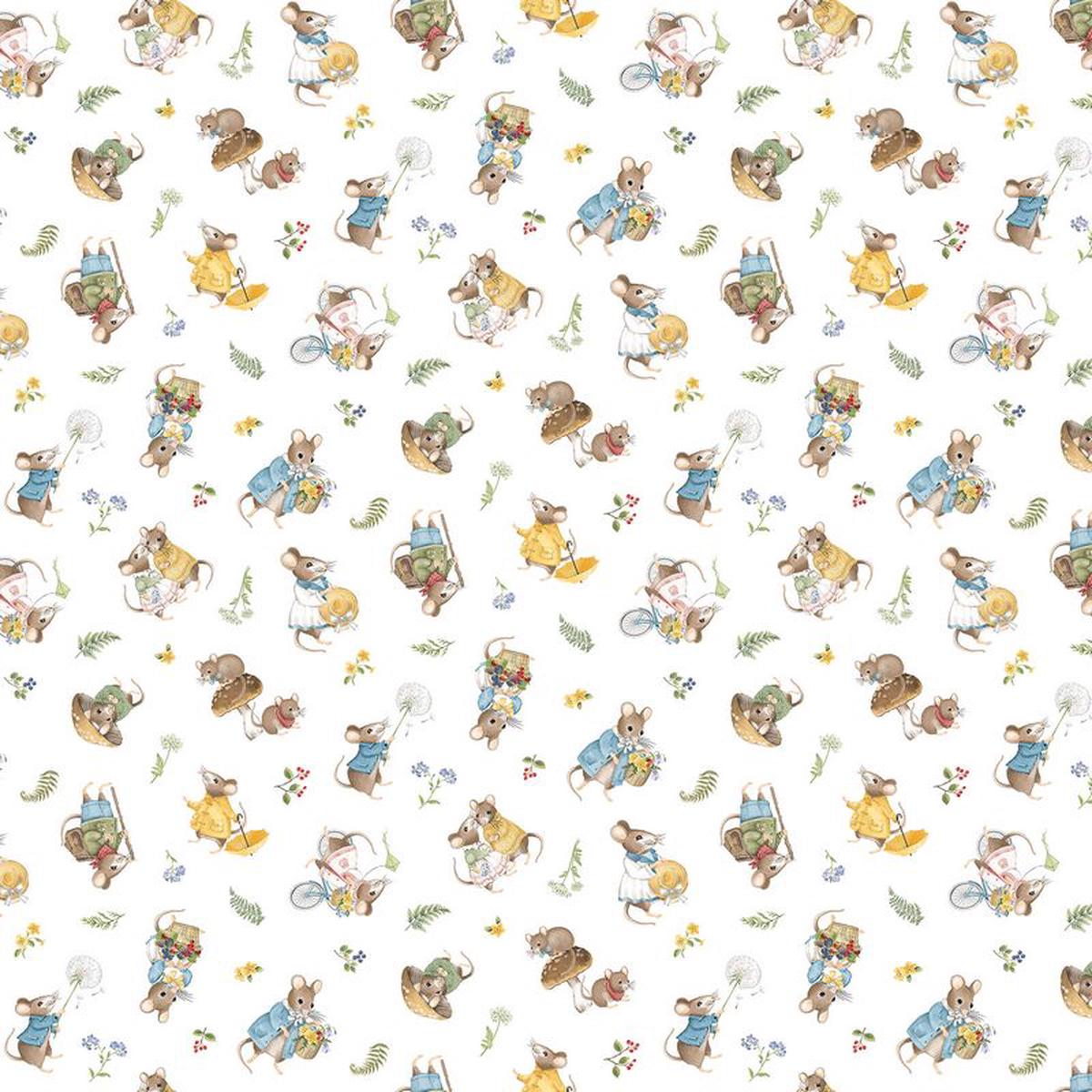 Country Mouse - Toss Mice in White - Deborah Edwards - Northcott (Pre-order: June 2026)