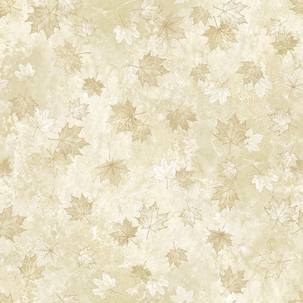 Oh Canada 14 - Leaf Silhouette in Beige - Deborah Edwards - Northcott
