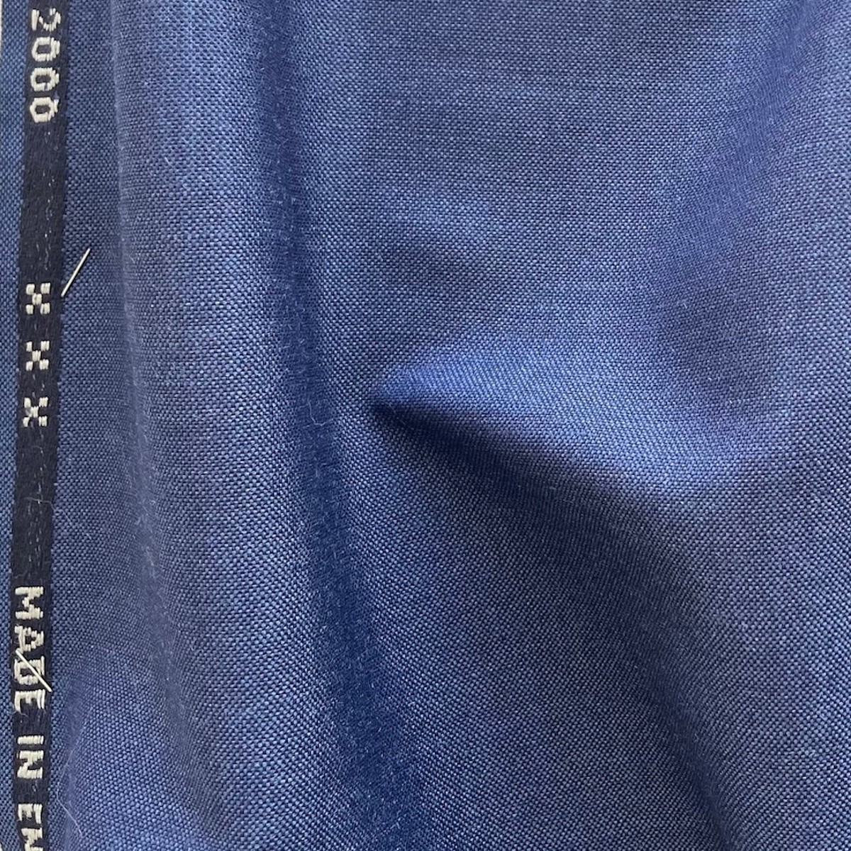 Vintage Dormeuil Ocean Blue Selvedged Tonik Wool & Mohair Suiting (Made in England)
