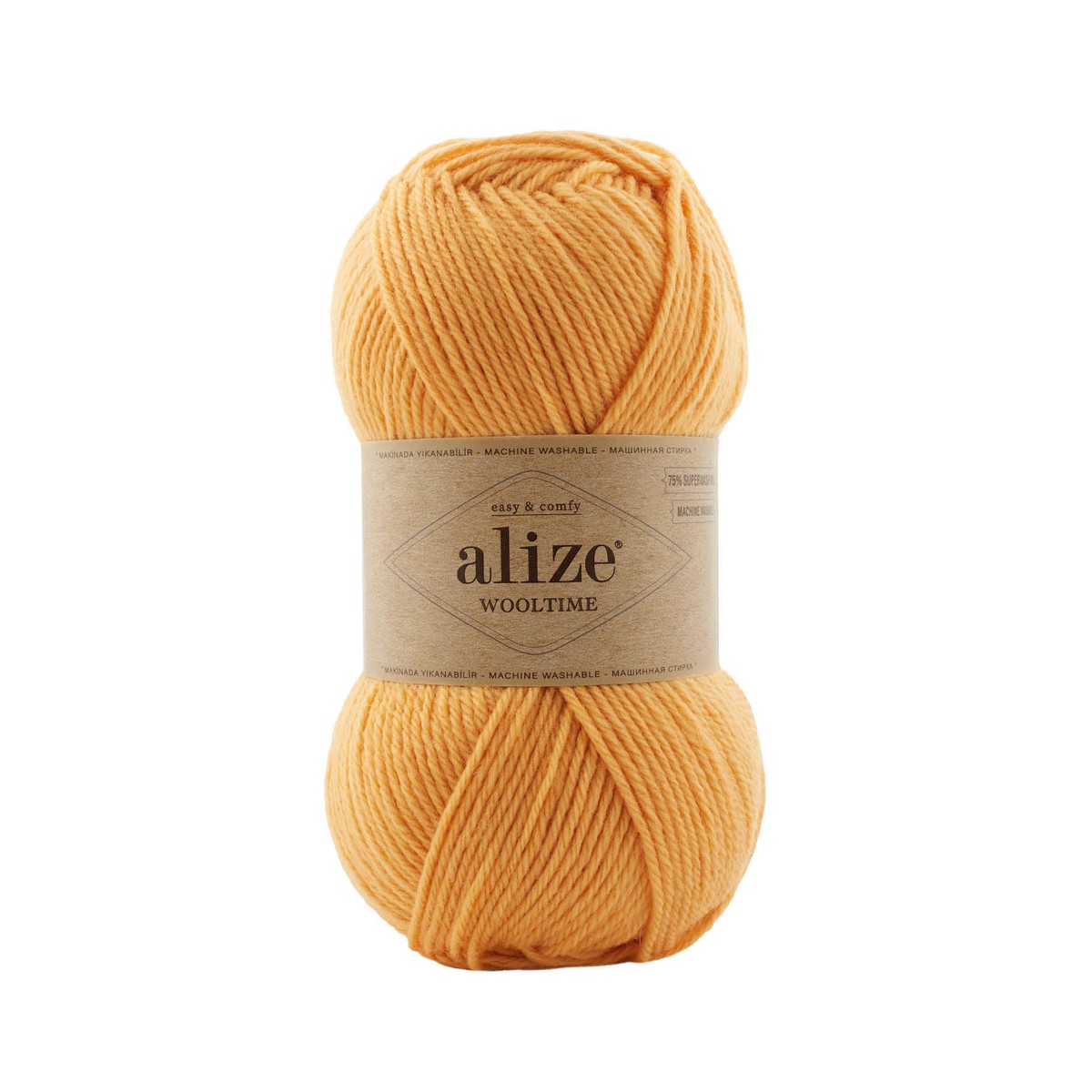 Alize Wooltime Superwash Wool Knitting Yarn, Yellow - 423