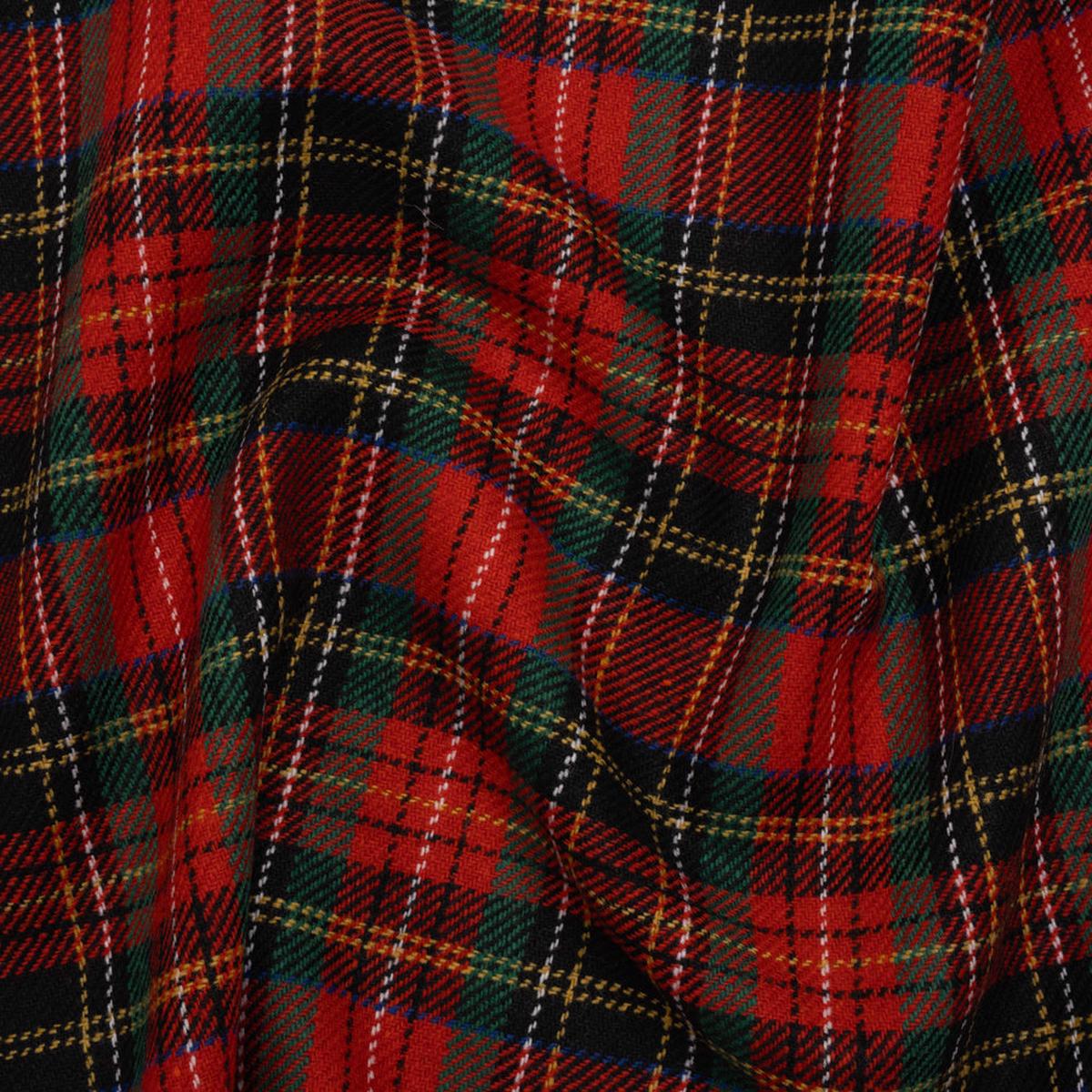 Blended Wool Twill - Red, Green and Black Classic Holiday Plaid