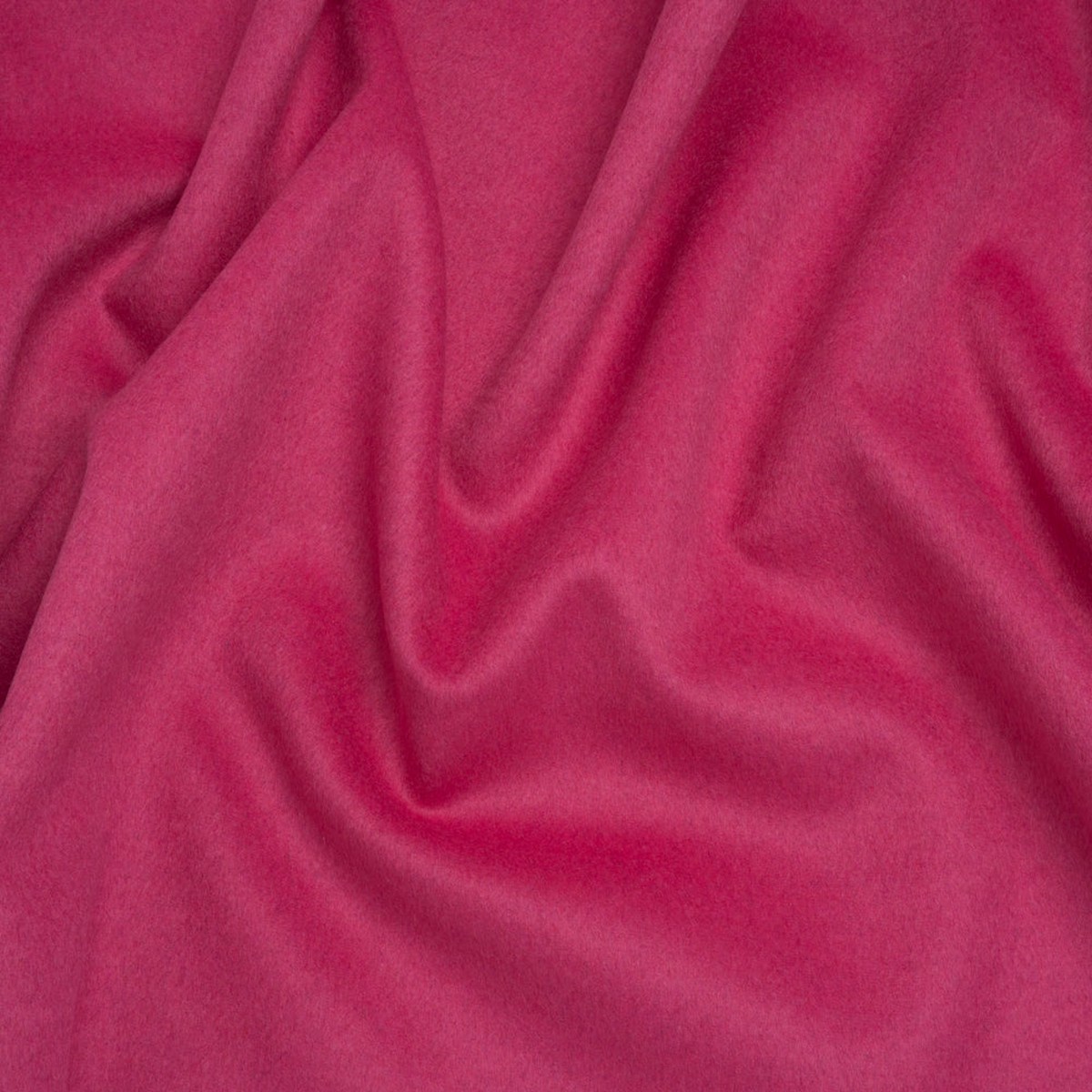 Brushed Wool Blend Twill Coating - Hot Pink - Deadstock