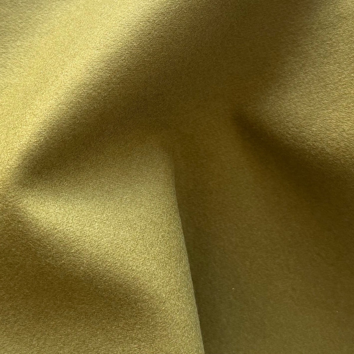 Cozy Pea Green Wool Blend Melton Coating (Made in Italy)