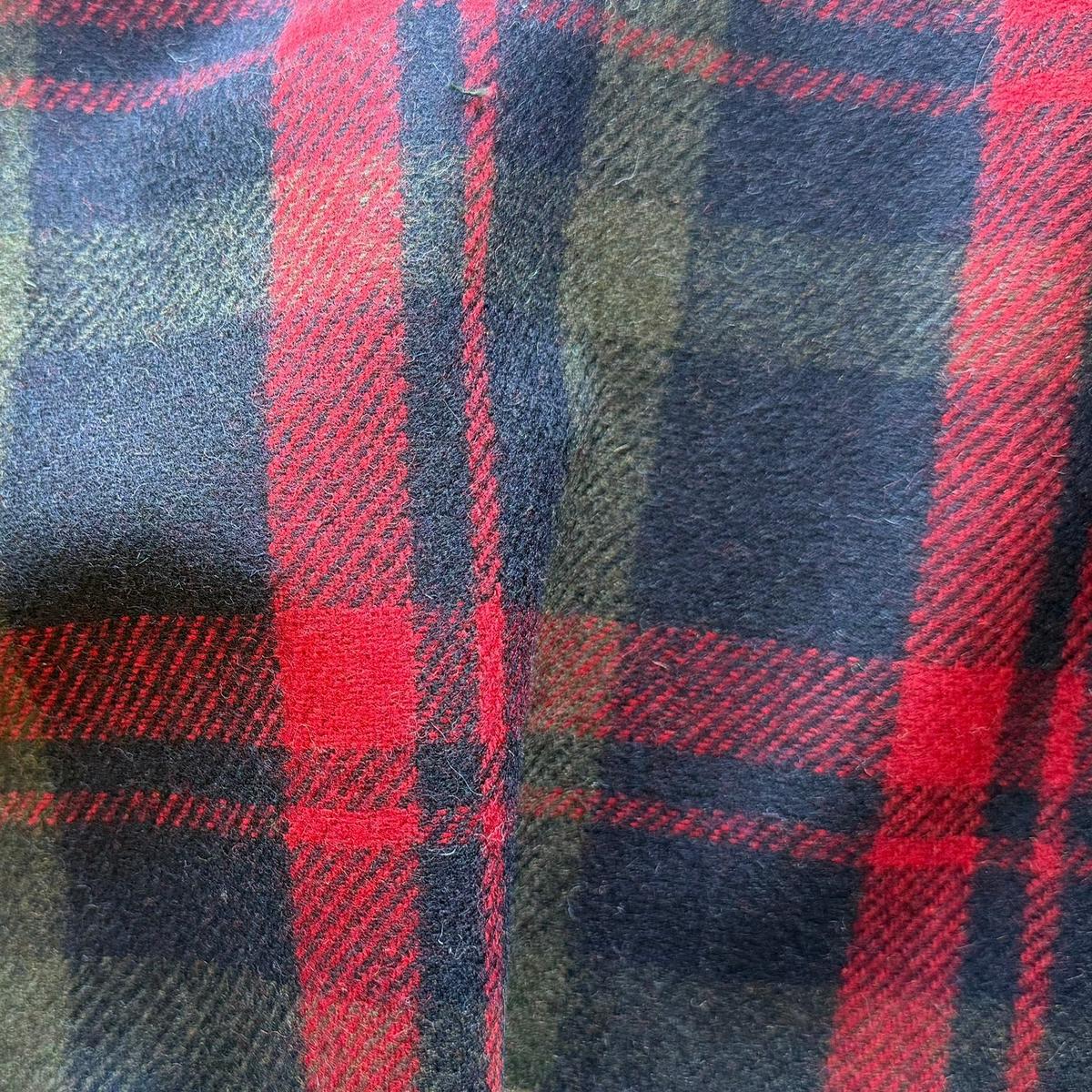 Gucci Mid-Weight Cherry & Olive Plaid Wool Blend Flannel (Made in Italy)