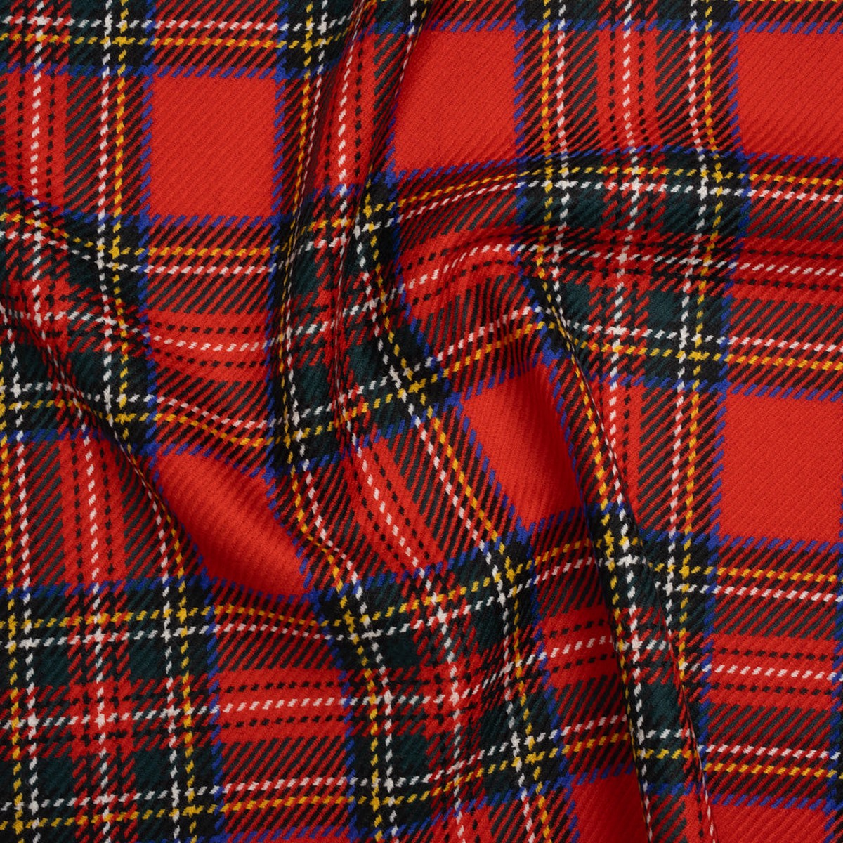 Heavy Virgin Wool Twill Made in Italy - Red Blue and Green Plaid