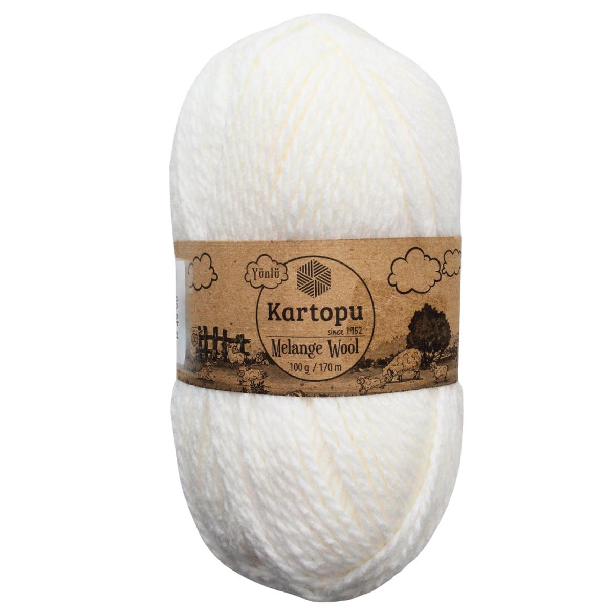 KARTOPU MELANGE WOOL 100G WHITE