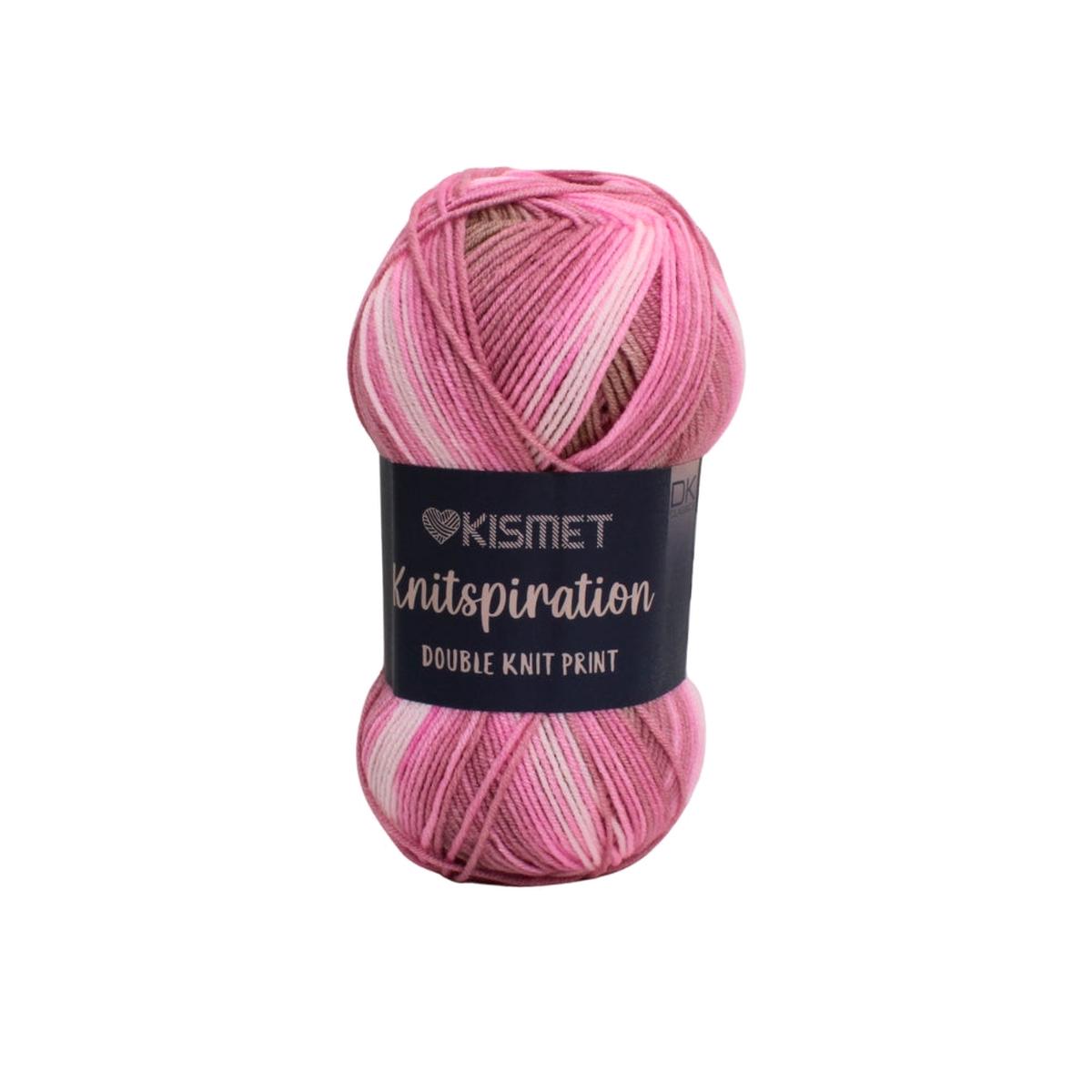 Knitspiration Double Knit Print 100g Pink A