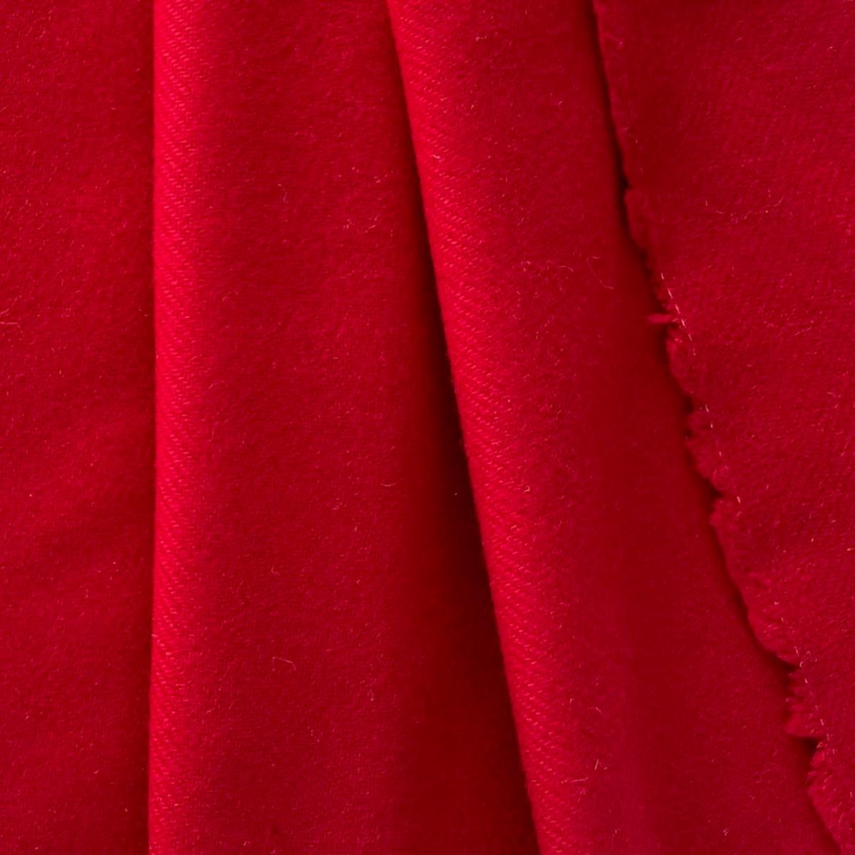 Mid-Weight Lipstick Red Wool Blend Flannel