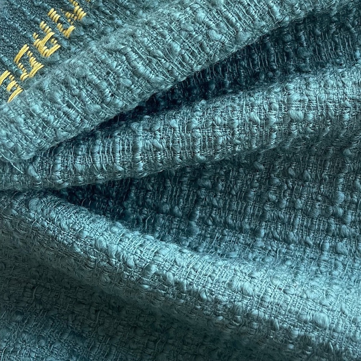 Mystic Sea Glass Green Selvedged Virgin Wool Boucl (Made in Italy)