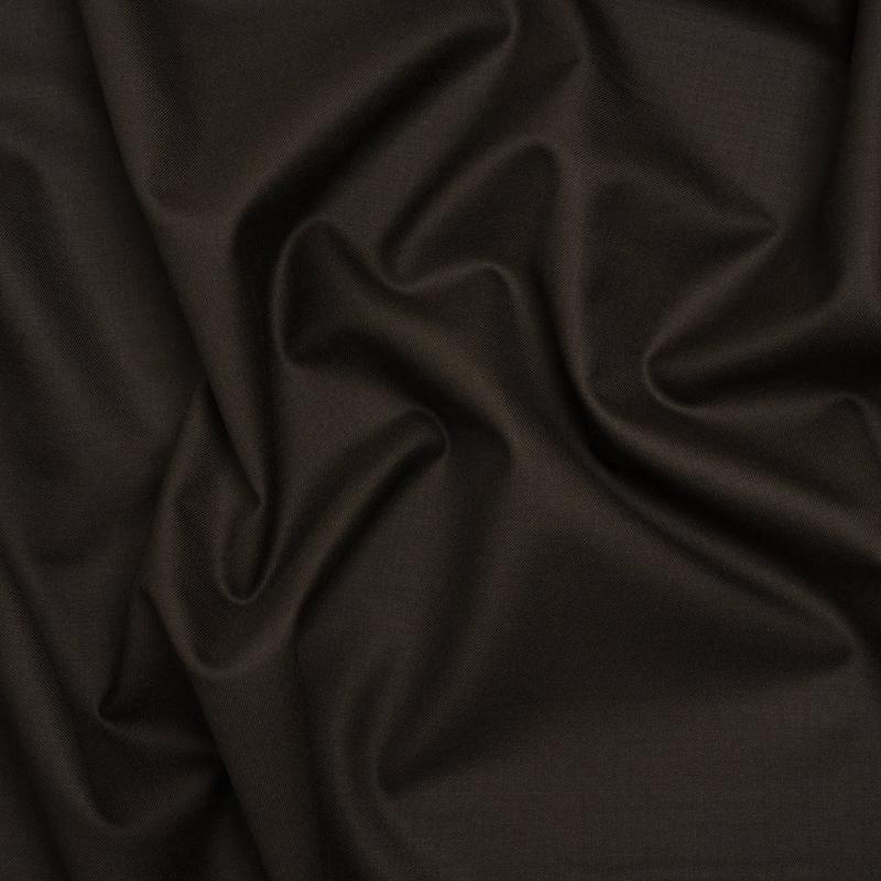 Super 150s Wool Twill Suiting Made in Italy - Coffee Brown - Deadstock