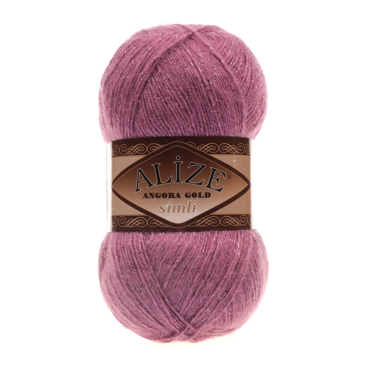 Alize Angora Gold Simli Glitter Wool Yarn, Rose Pink - 28
