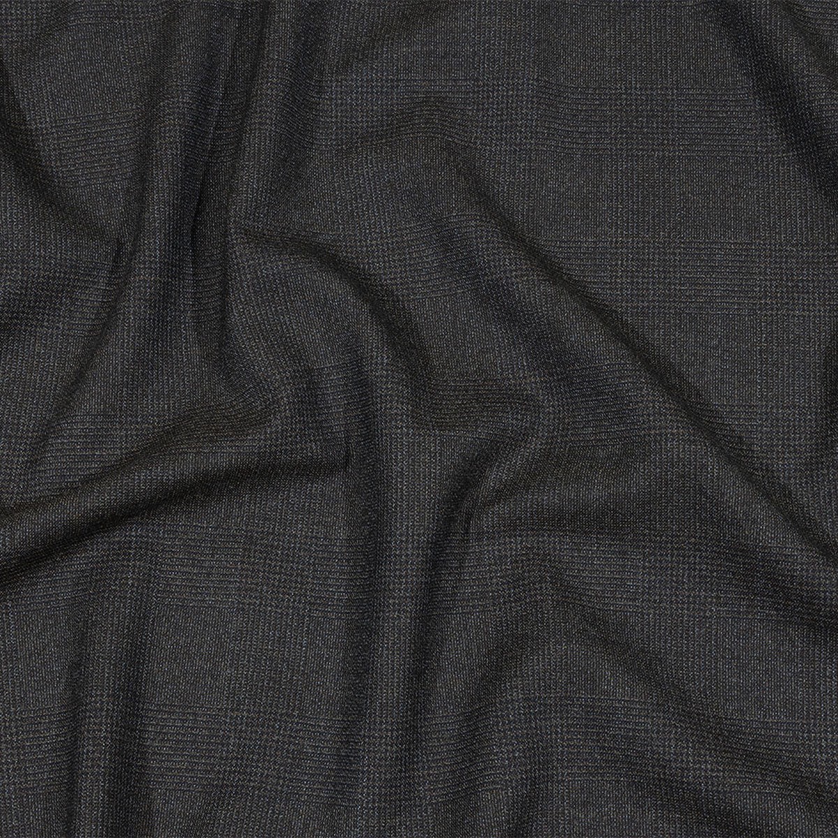 Balenciaga Italian Black Iris Brown and Blue Ice Glen Check Wool Suiting