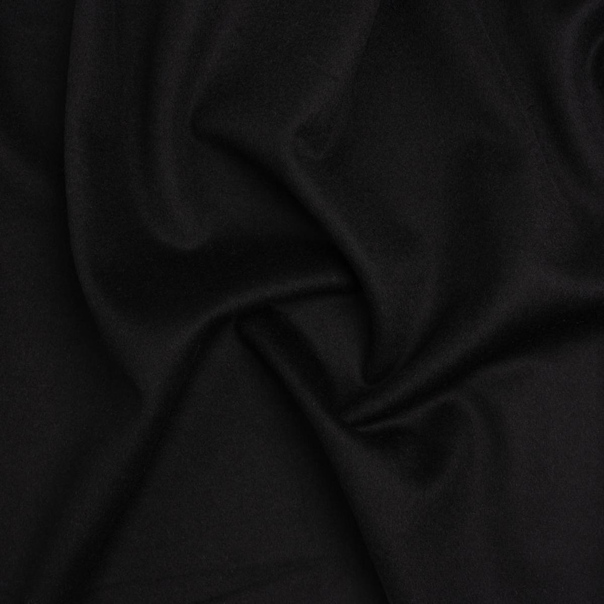 Brushed Lightweight Wool Blend Coating - Black - Ellamar Collection