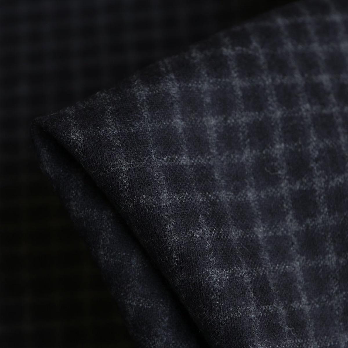 Burolo Navy Check Flannel Wool