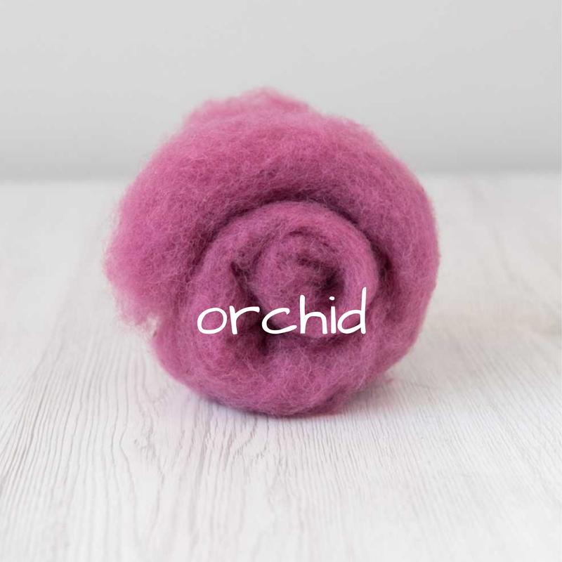 Carded Batting New Zealand Wool DHG 'Maori' Batt - Orchid