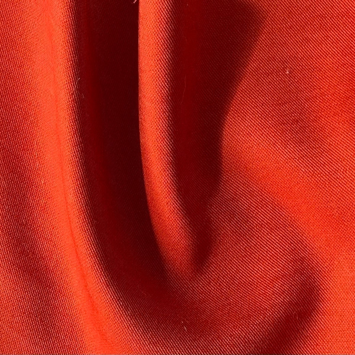 Double-Faced Burnt Orange Stretch Twill Wool Coating