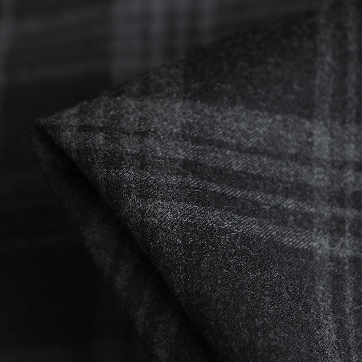 Gorizia Grey Check Flannel Wool