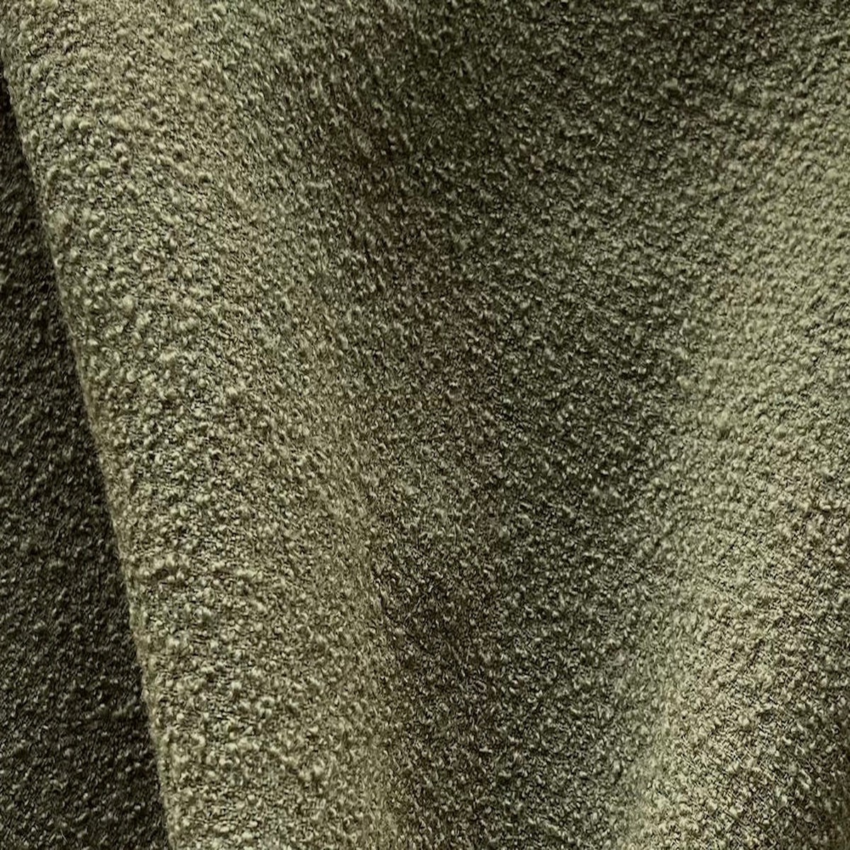 Heavier Artichoke Green Wool Double-Crepe Boucl(Made in Italy)