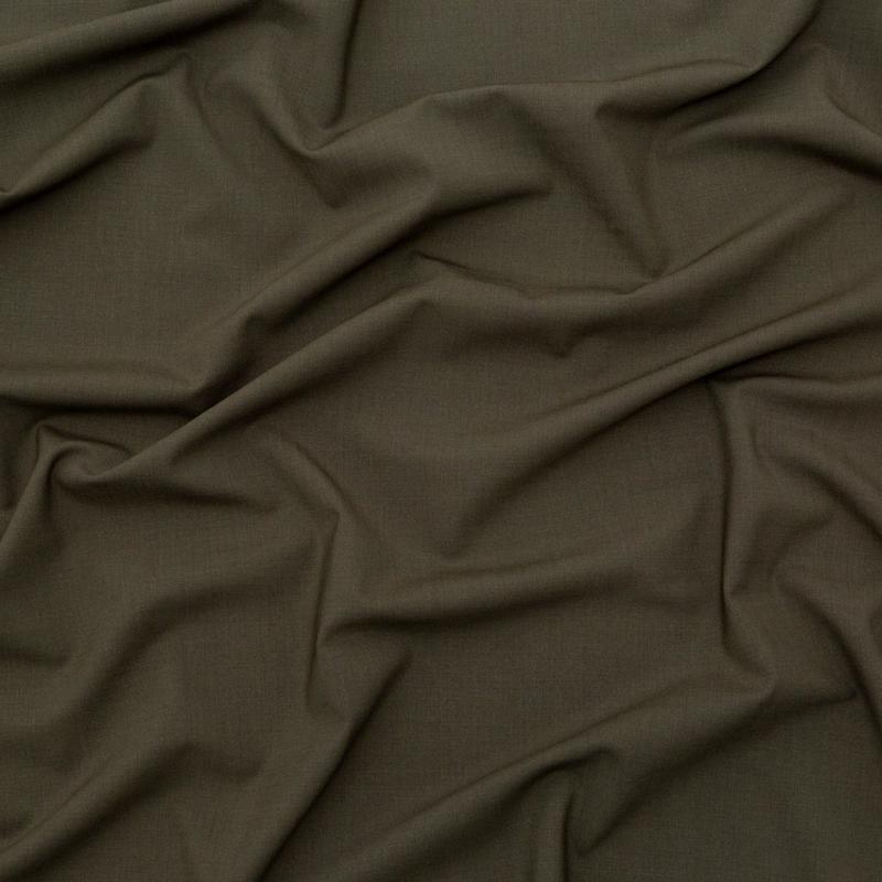 Italian Olive Night Stretch Wool Suiting