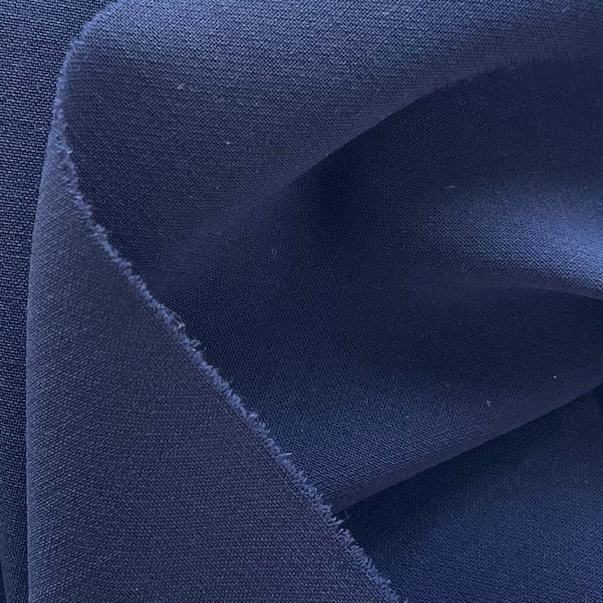 Mid-Weight Shadow Navy Stretch Wool Suiting (Made in Italy)