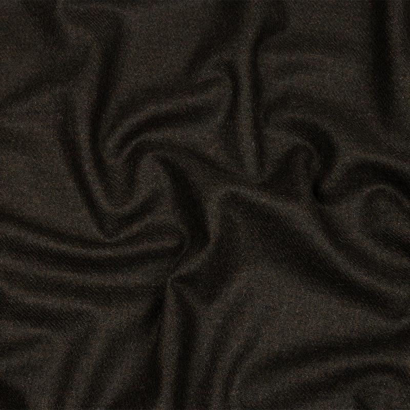 Famous Designer Black and Chocolate Torte Mottled Blended Wool Twill Suiting