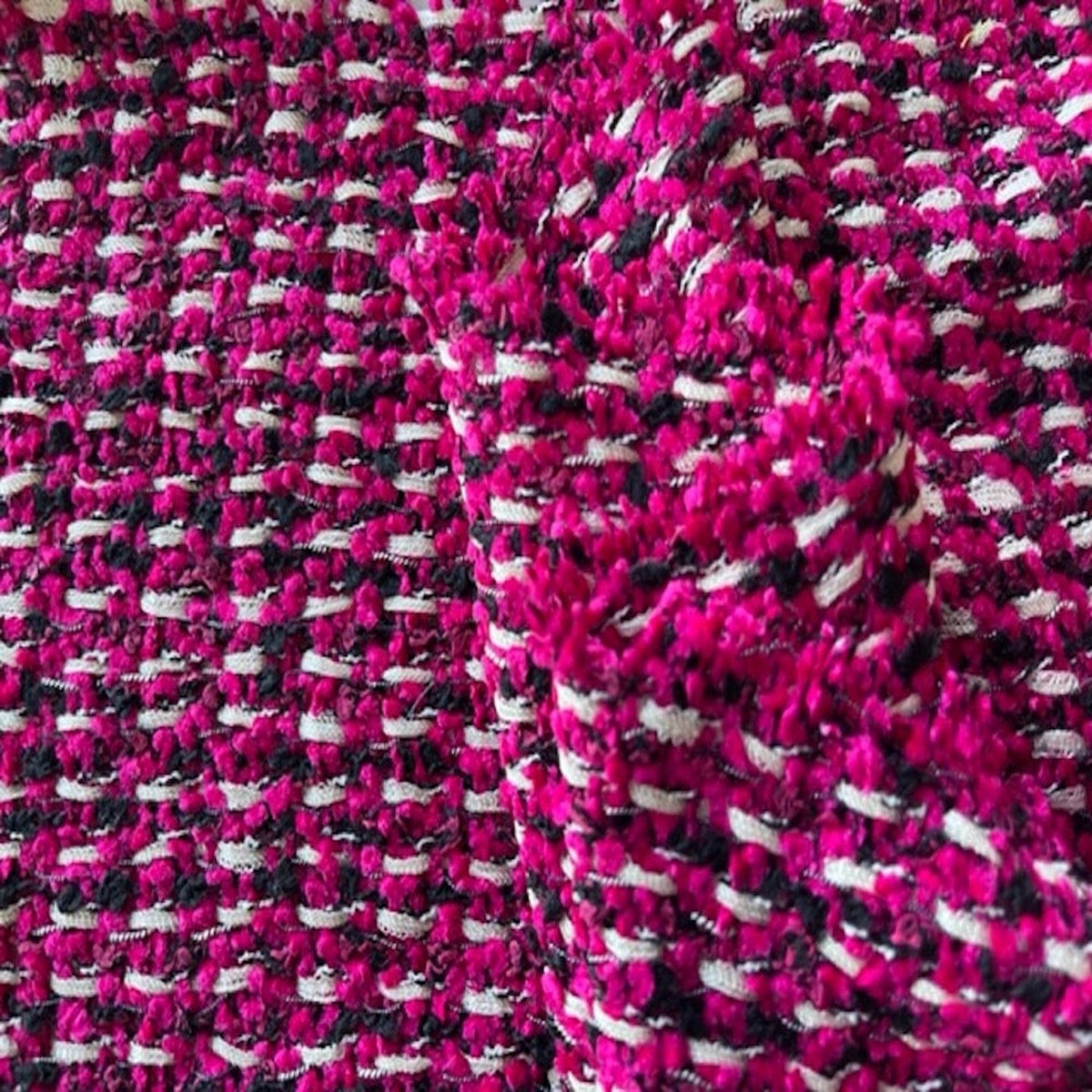Fuchsia Fireworks Cotton Blend Boucl(Made in Italy)