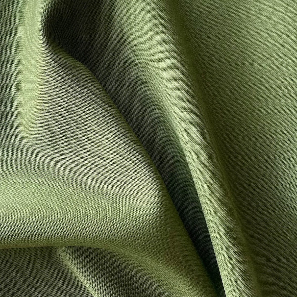 Mid-Weight Mossy Olive Selvedged Virgin Wool Twill Suiting (Made in Italy)