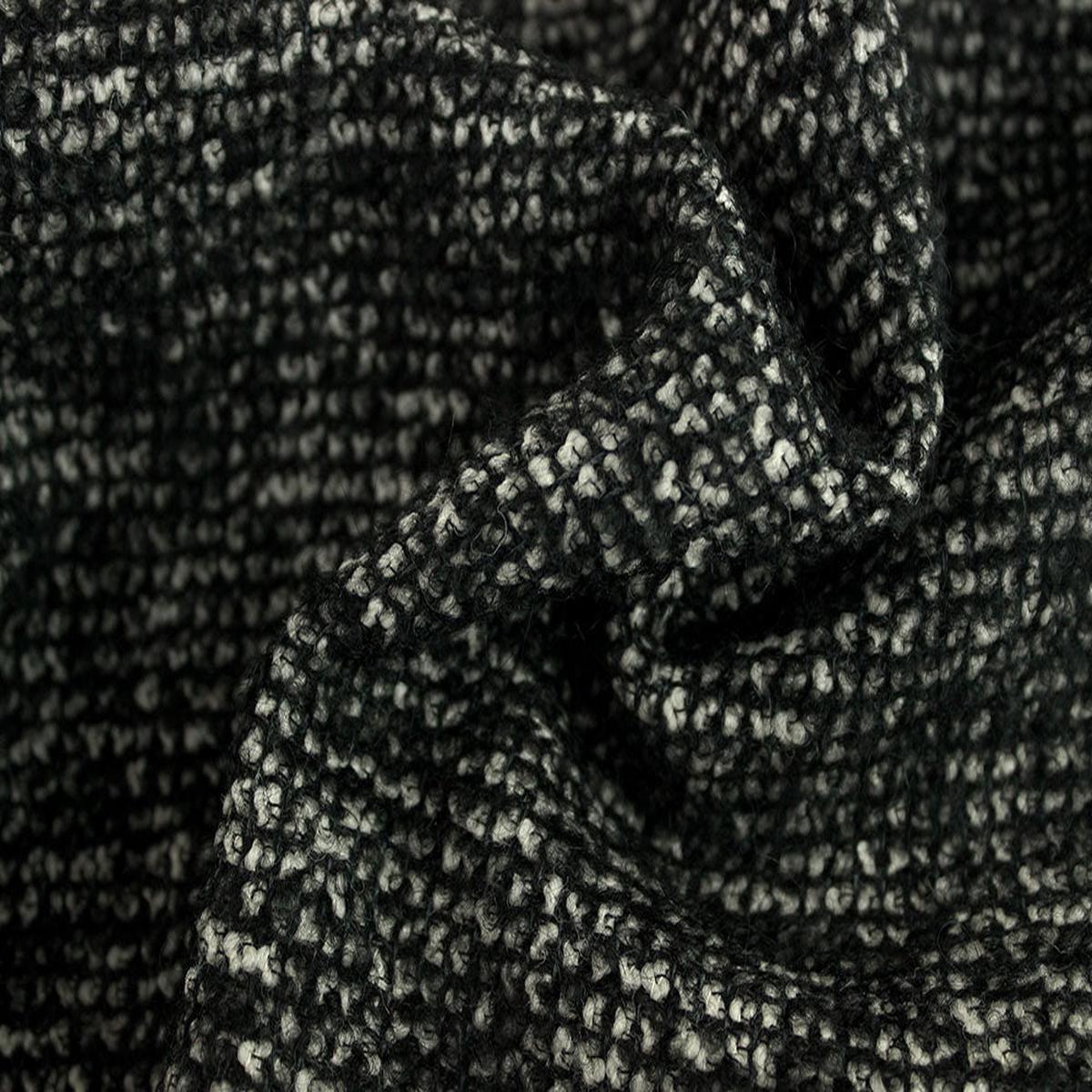 Moody Grey Wool & Mohair Boucl Tweed