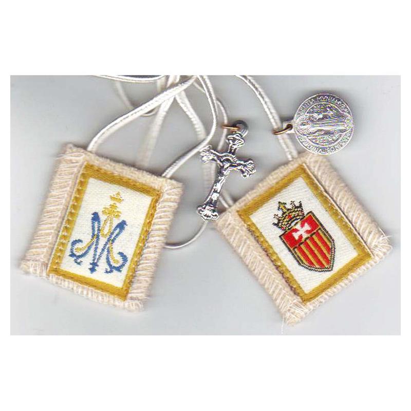 Our Lady of Mercy Scapular - includes St, Benedict Jubilee Medal & Crucifix