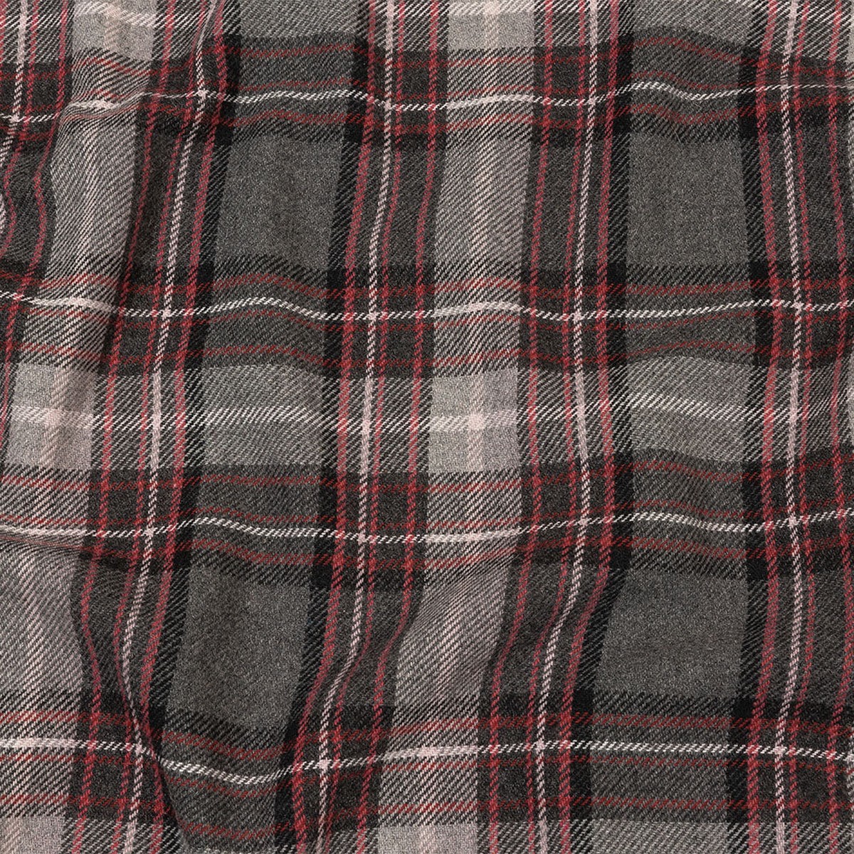Balenciaga Italian Gray Biking Red and Violet Ice Plaid Wool Twill
