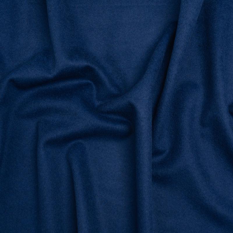 Brushed Lightweight Wool Blend Coating - Blue - Ellamar Collection