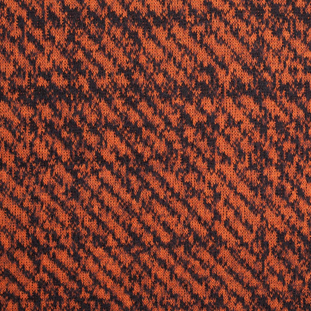 Black and Orange Abstract Blended Virgin Wool Knit