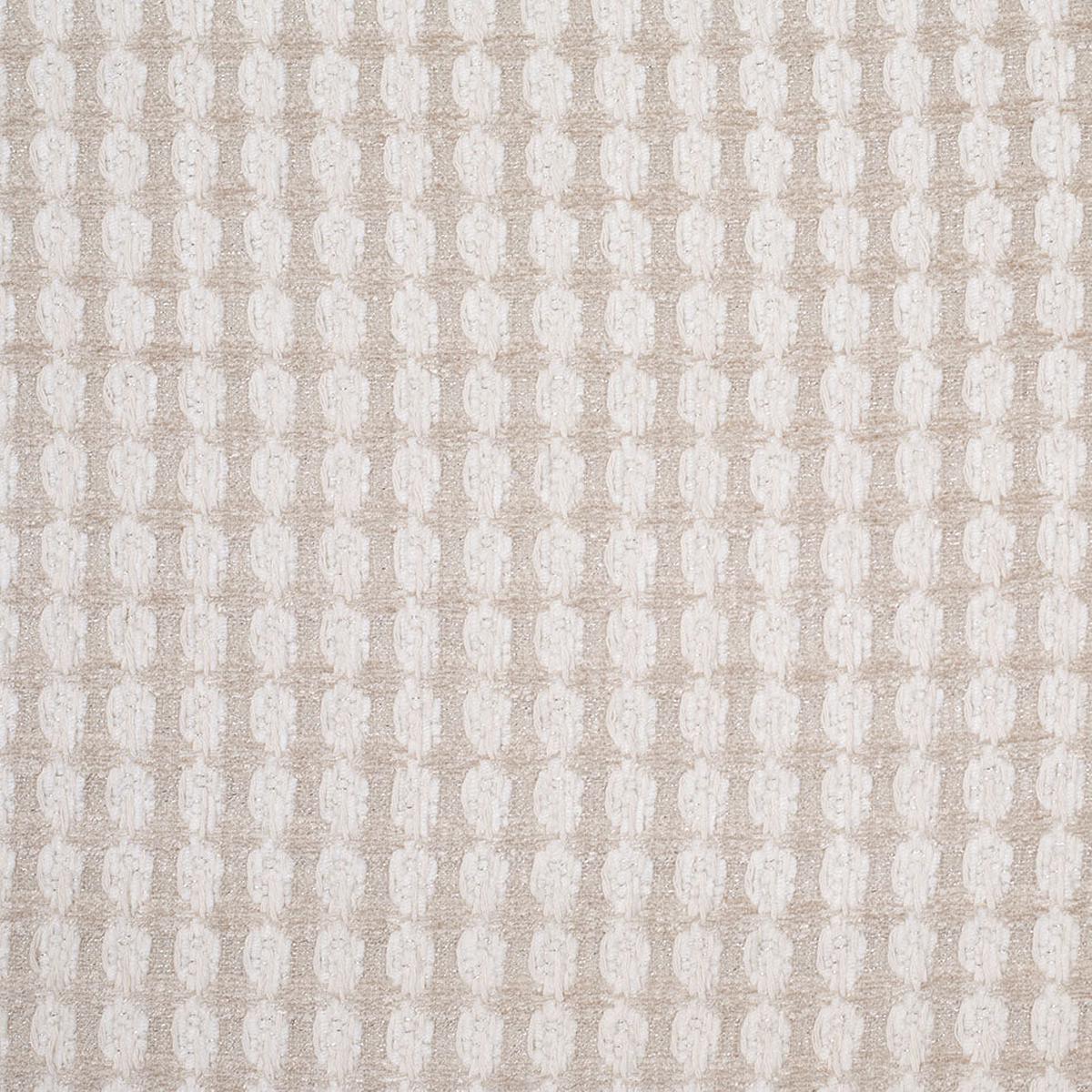 Bright White and Birch Checkered Cotton-Acrylic Boucle