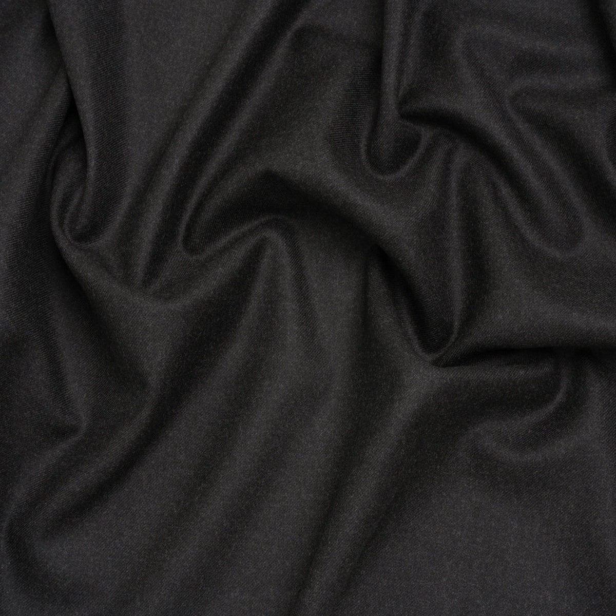 Brushed Virgin Wool Twill Made in Italy - Heathered Anthracite Gray