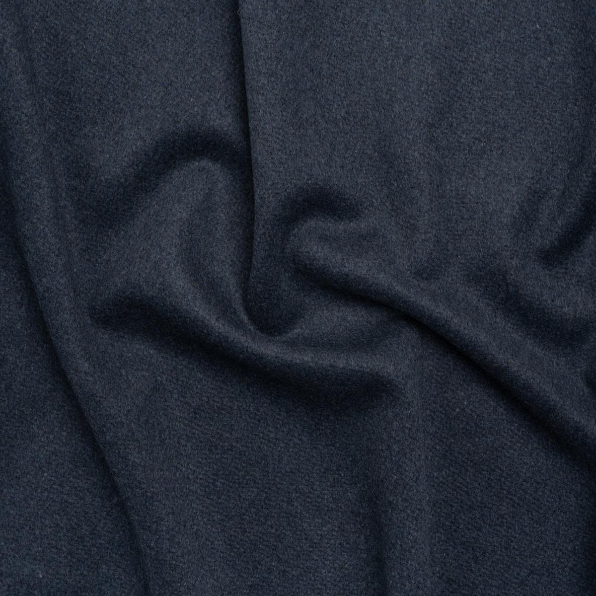 Heavy Brushed Wool Blend Twill Coating - Melange Blue