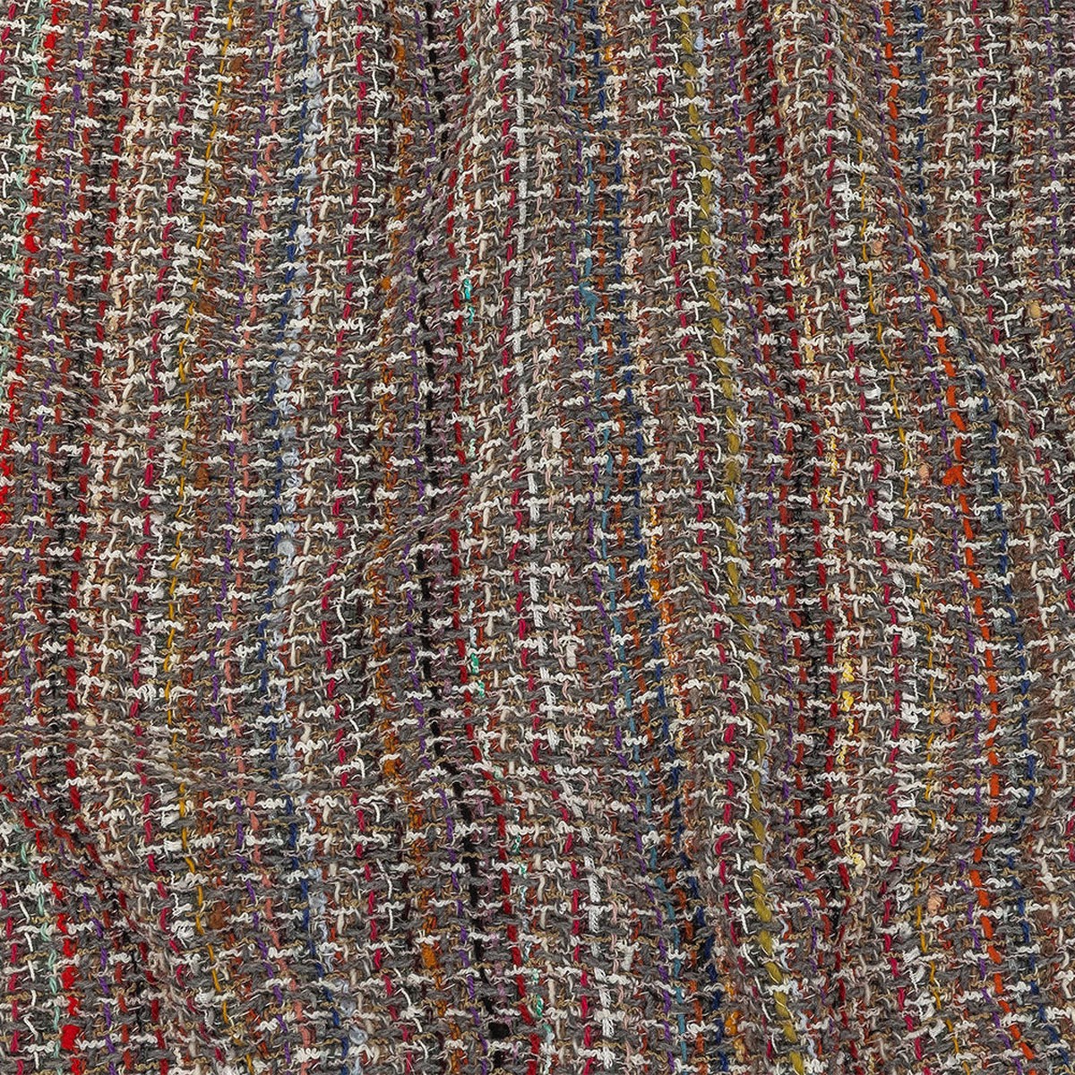 Italian White Beige and Multicolor Blended Wool Tweed