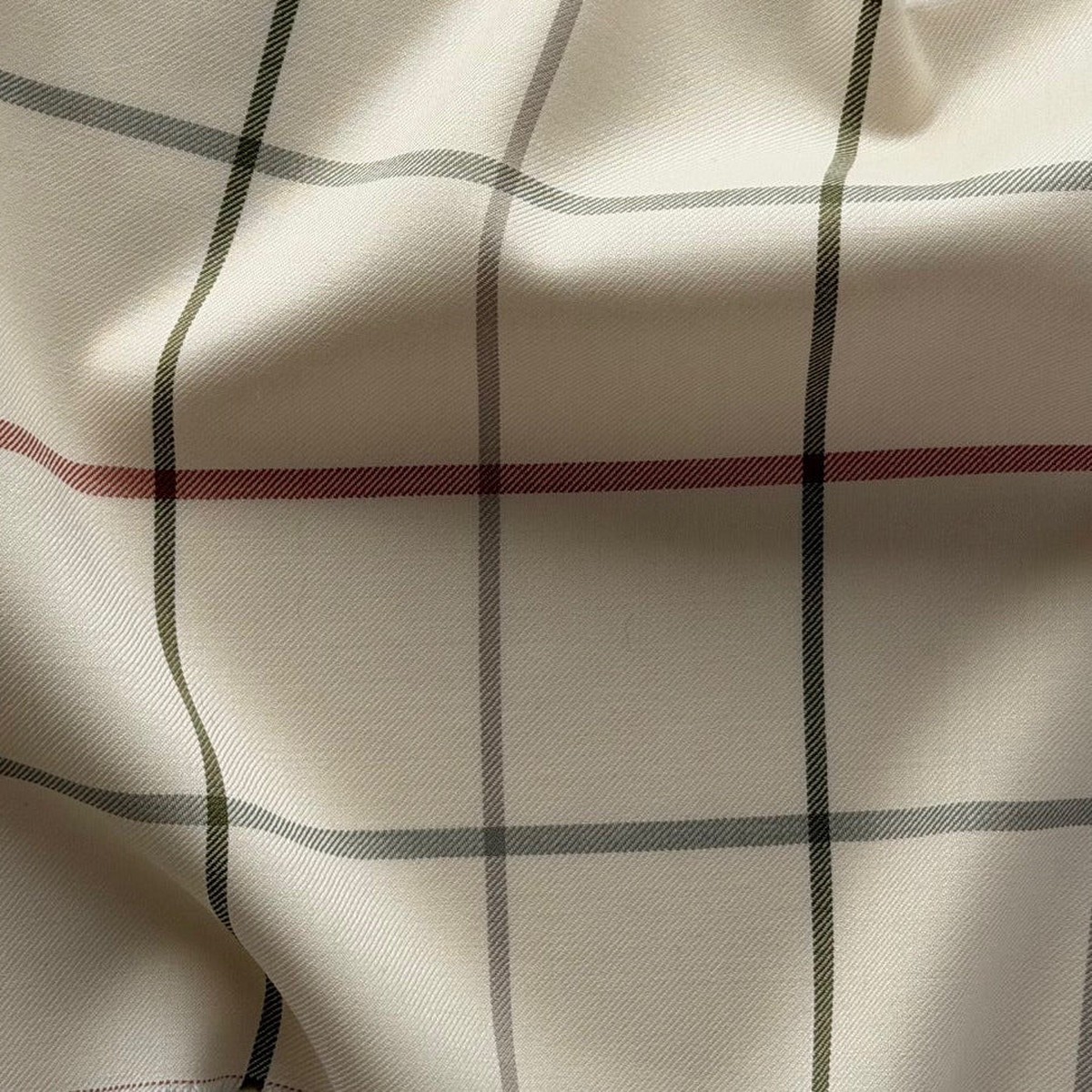 Loro Piana Lighter Weight Rust & Moss Tattersall Virgin Wool (Made in Italy)