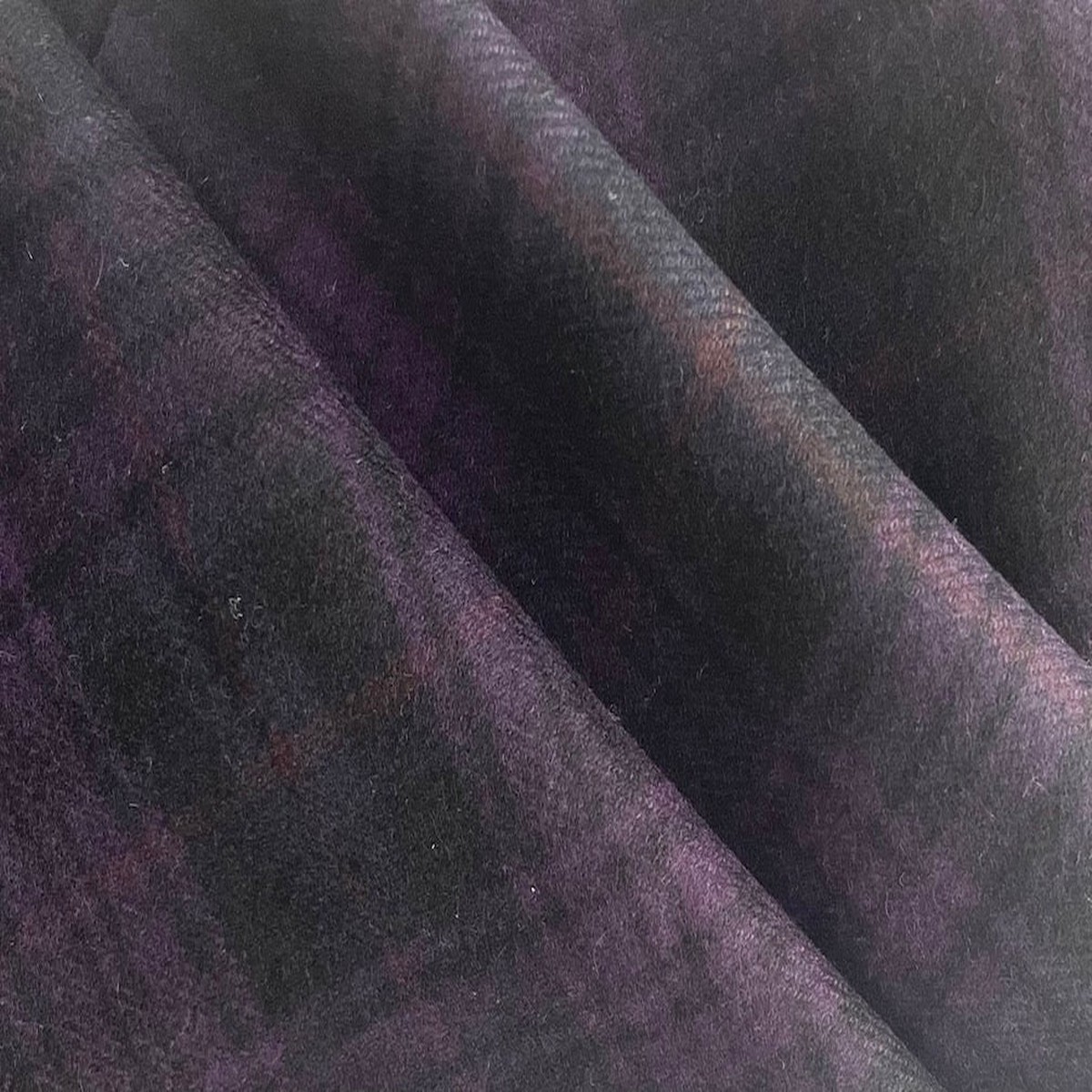 Moody Plum & Black Plaid Wool Tartan (Made in Italy)