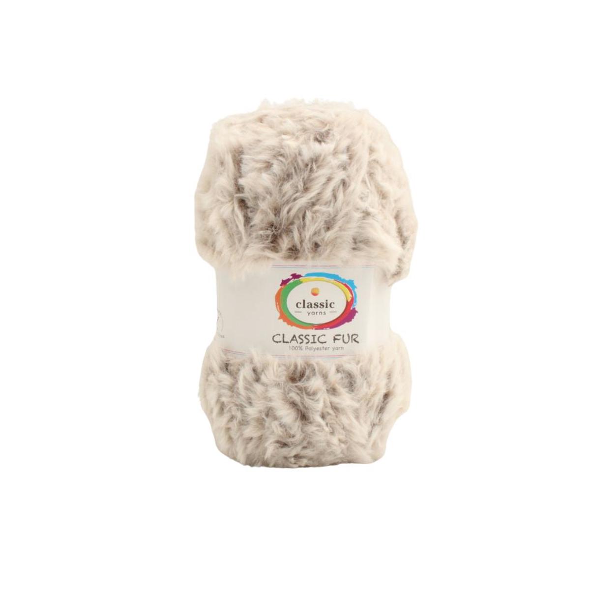 WOOL CLASSIC FUR PRINT 100G GRAVEL 03
