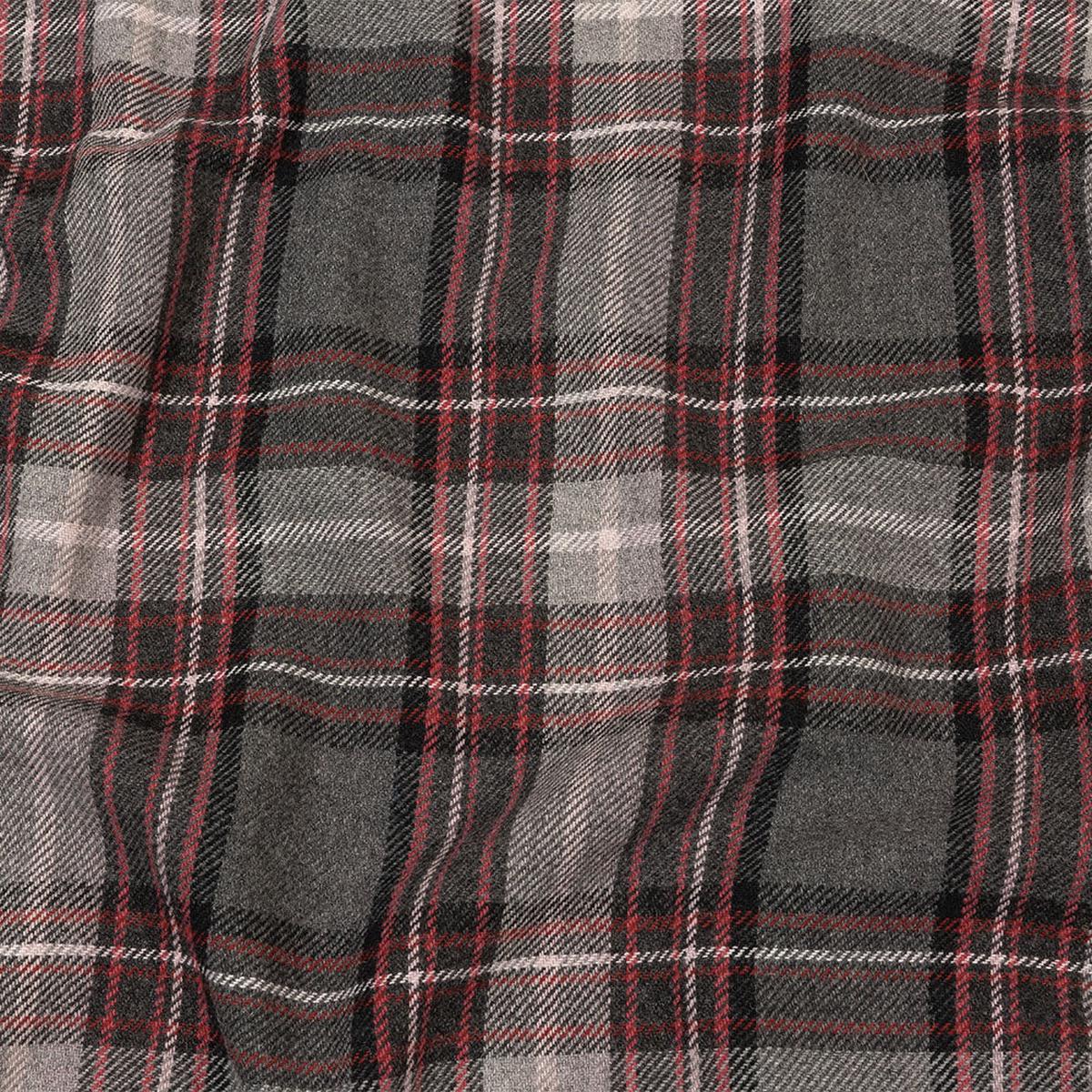 Balenciaga Italian Gray, Biking Red and Violet Ice Plaid Wool Twill