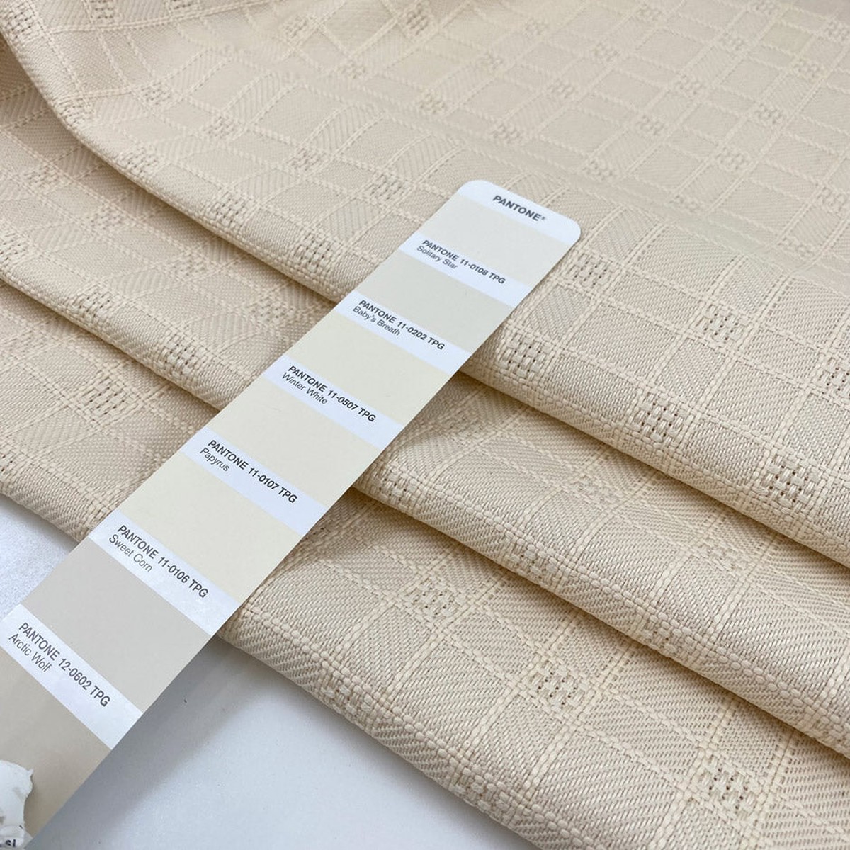 Beige Wool And Linen Tweed Worked