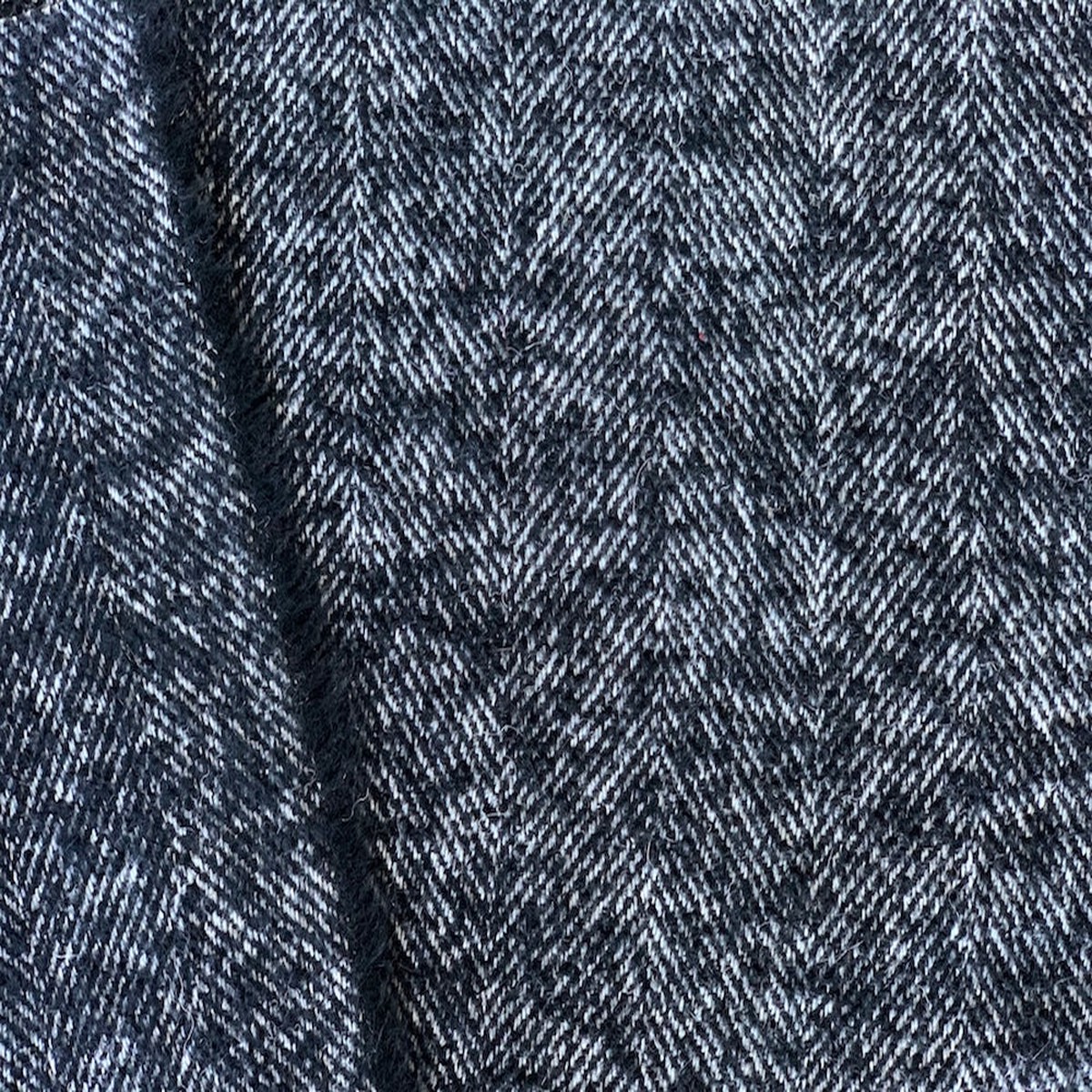 Black & White Herringbone Wool Boucl (Made in Italy)